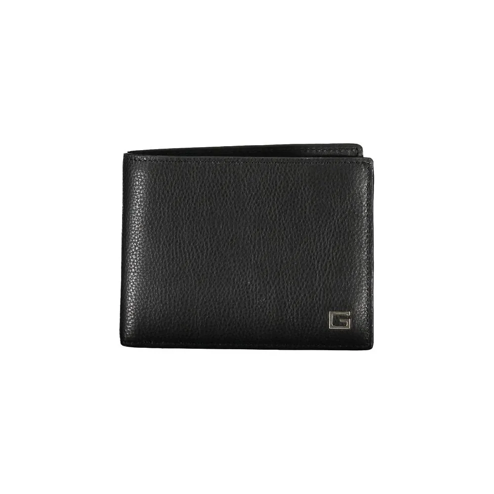 Sleek Black Leather Dual Compartment Wallet sold by Louxly