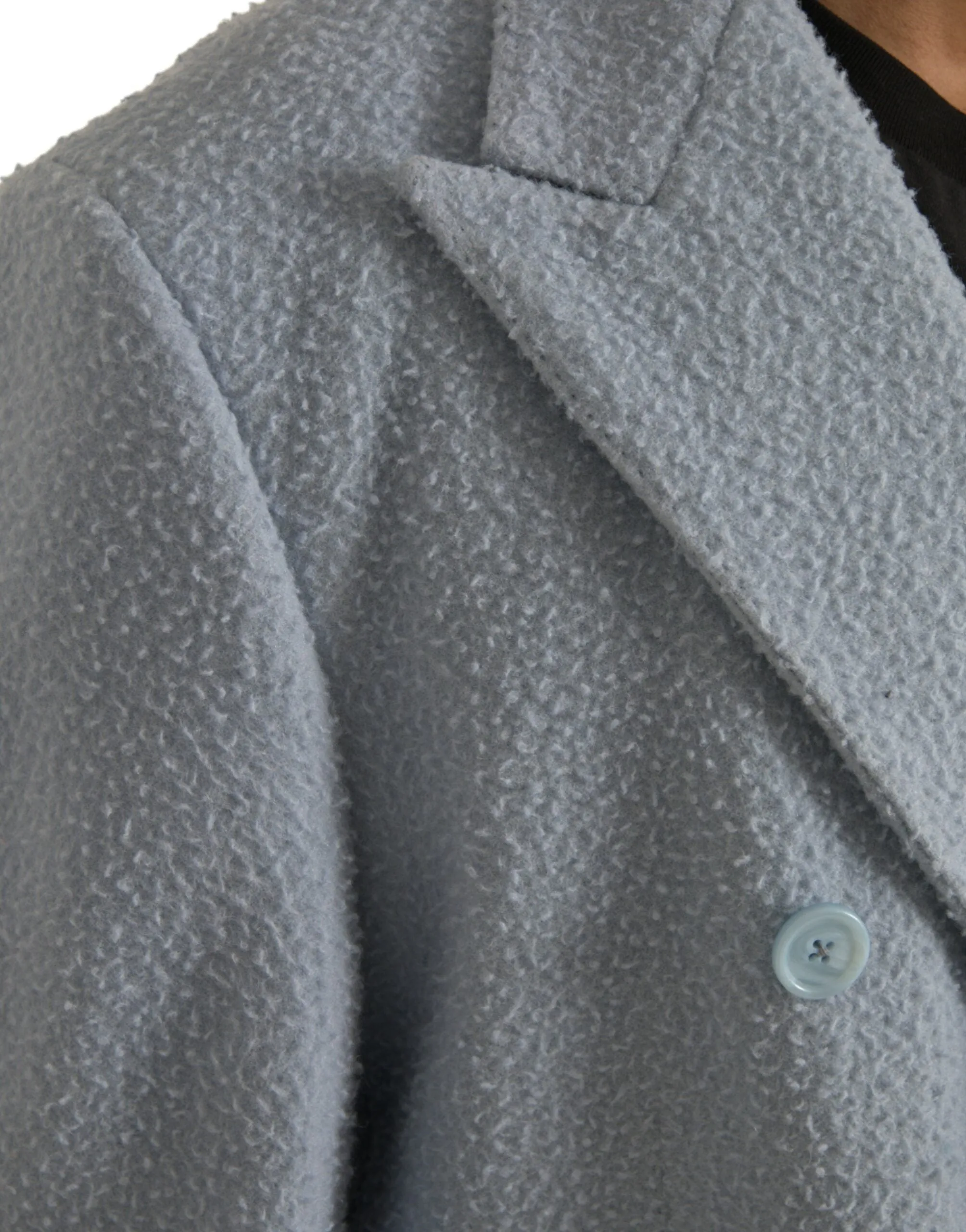 Blue Double Breasted Long Trench Coat Jacket sold by Louxly product image thumbnail 5