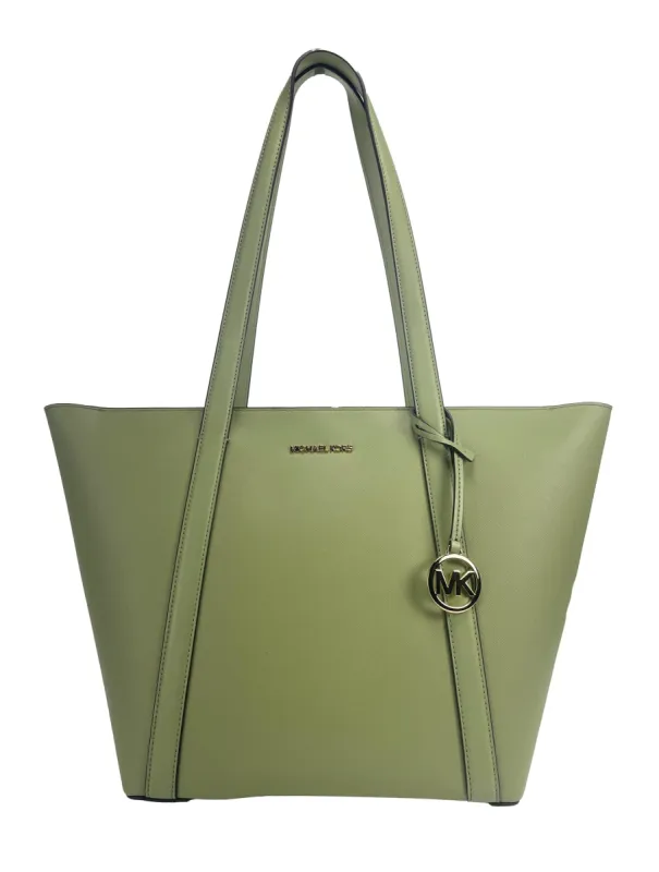 Large Pratt Shoulder Zip Tote Bag Light Sage made by Michael Kors