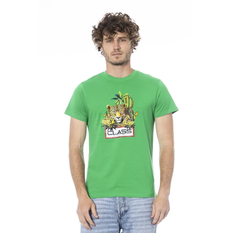 Green Cotton Men T-Shirt sold by Louxly