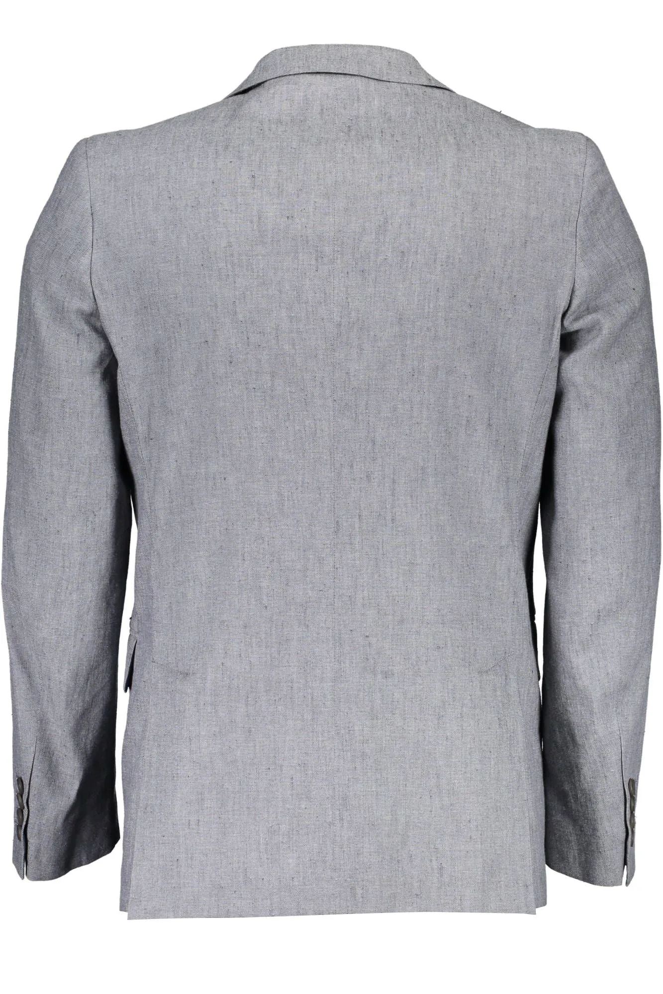 Elegant Gray Linen-Cotton Blend Jacket sold by Louxly product image thumbnail 2