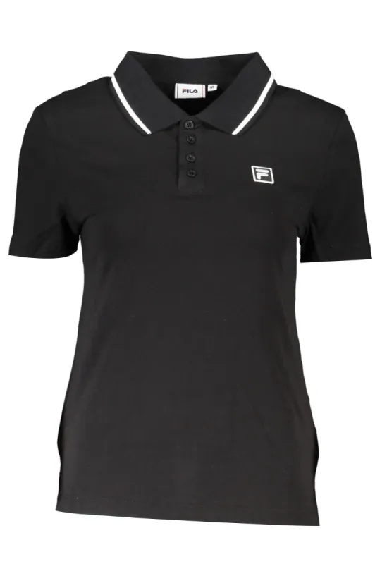Black Cotton Women Polo Shirt sold by Louxly