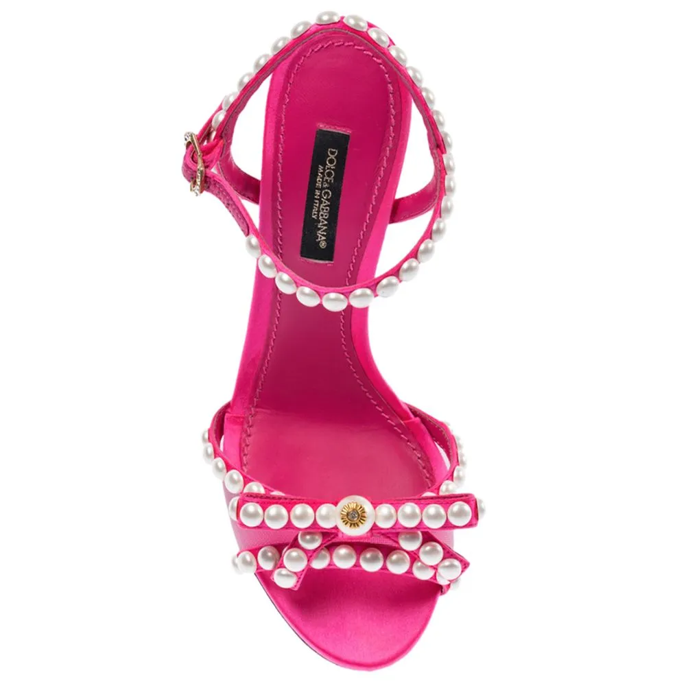 Elegant Fuchsia Sandals with Pearl Details sold by Louxly product image thumbnail 3