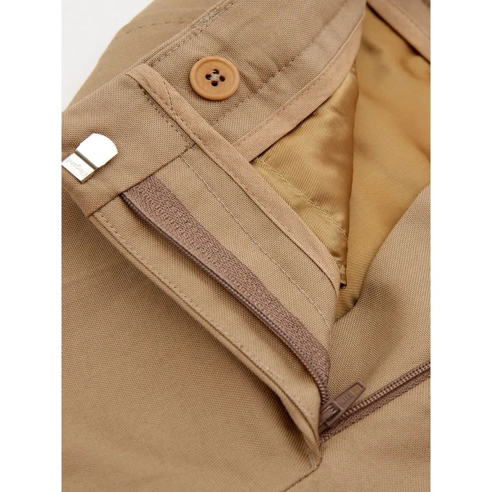 Elegant Brown Cotton Trousers for Women sold by Louxly product image thumbnail 4