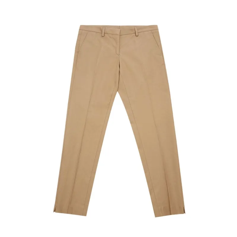 Elegant Brown Cotton Trousers for Women made by Lardini
