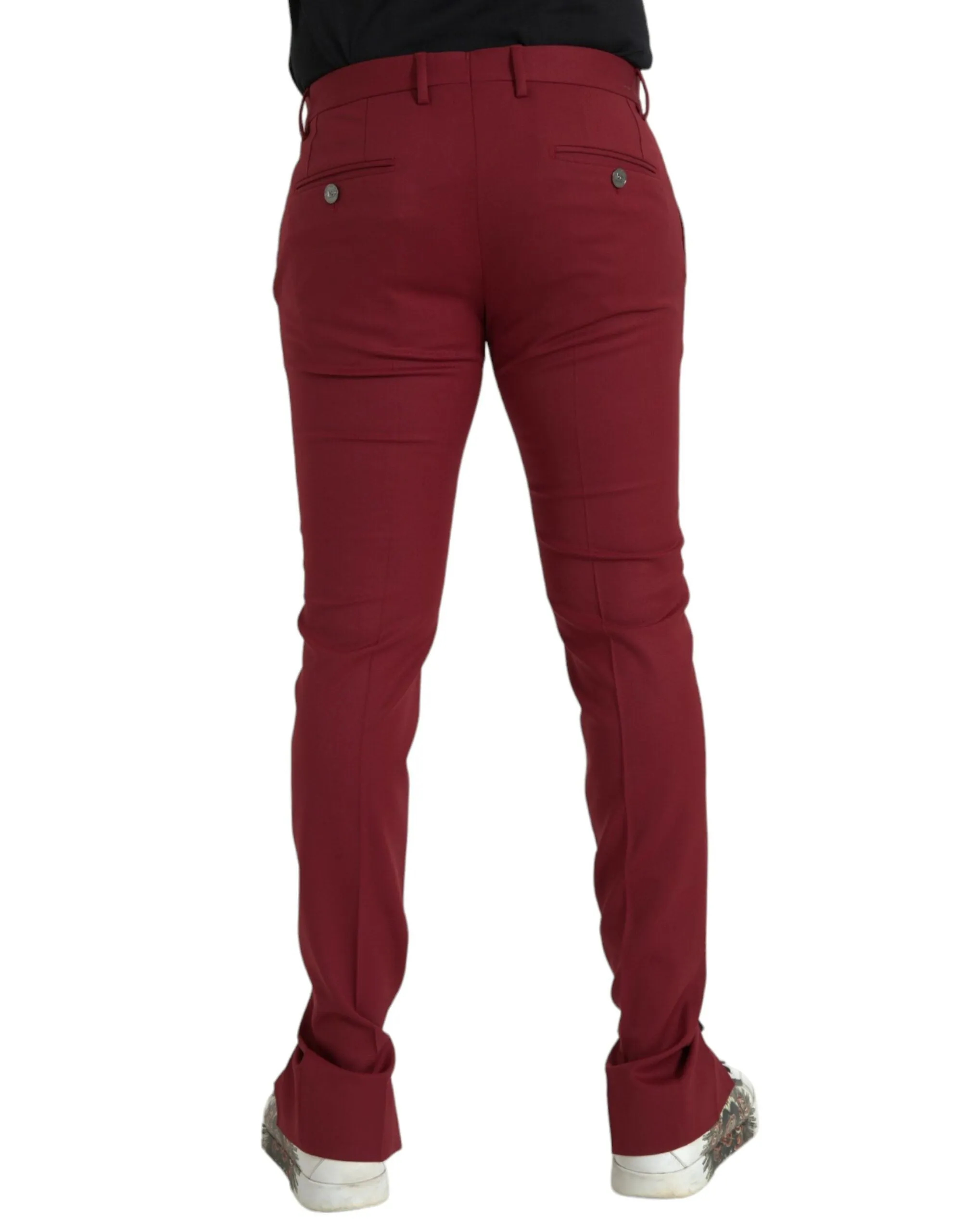 Red Wool Men Slim Fit Dress Pants sold by Louxly product image thumbnail 3