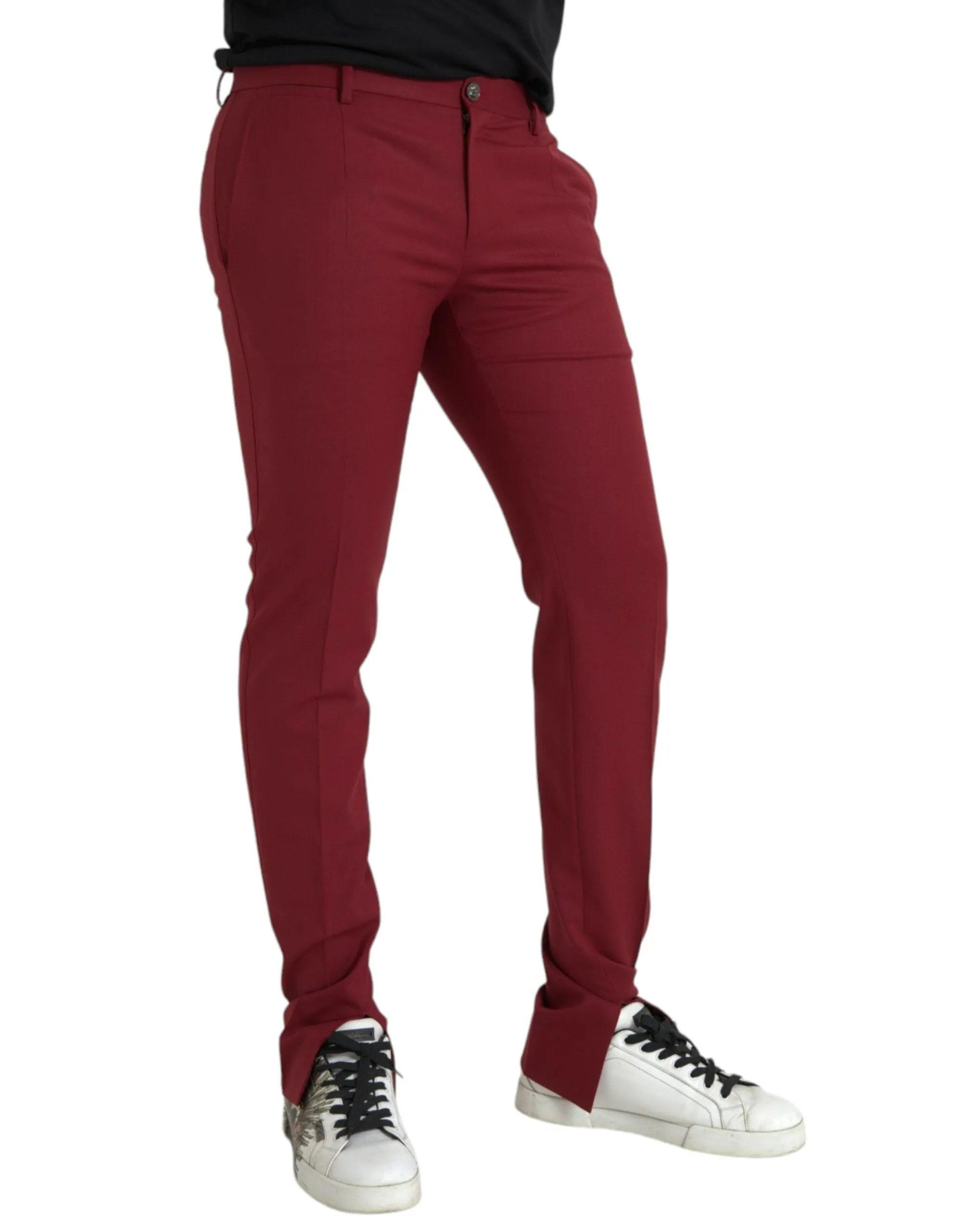 Red Wool Men Slim Fit Dress Pants sold by Louxly product image thumbnail 2