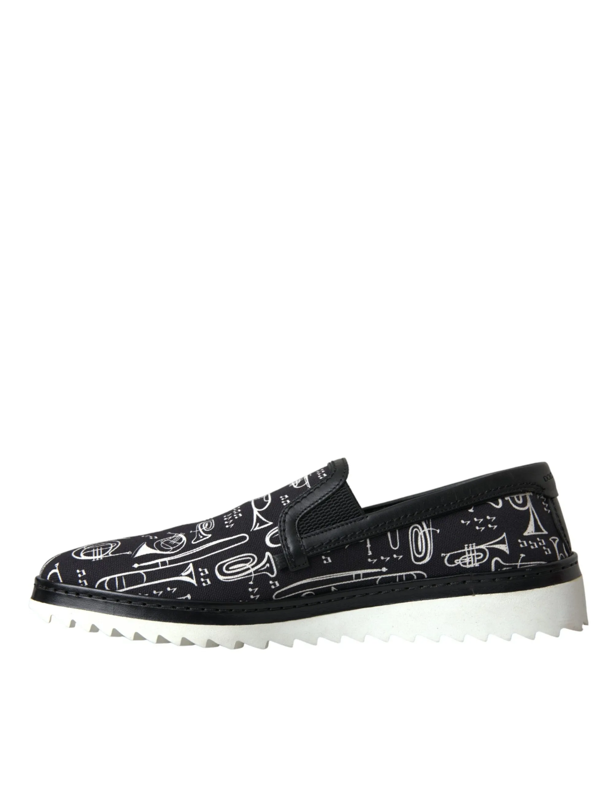 Black Instrument Print Slip On Loafers Shoes sold by Louxly product image thumbnail 5