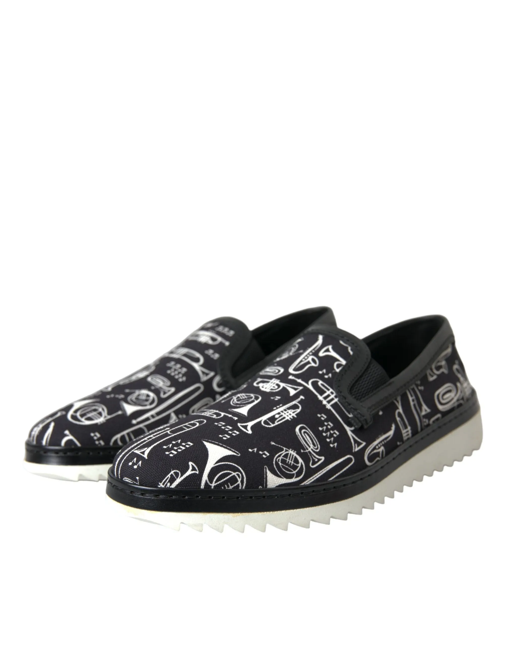 Black Instrument Print Slip On Loafers Shoes sold by Louxly product image thumbnail 3