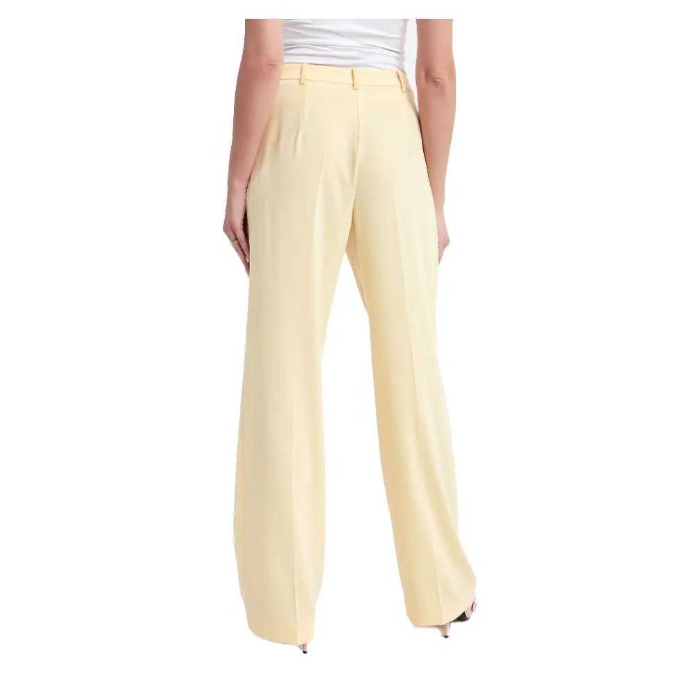 Elegant Smooth Fabric Trousers in Yellow sold by Louxly product image thumbnail 2