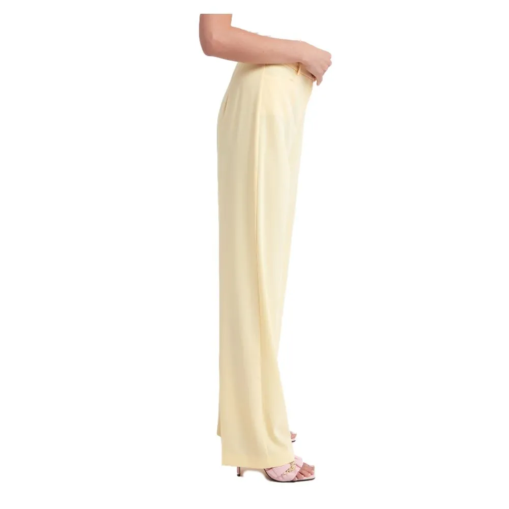Elegant Smooth Fabric Trousers in Yellow sold by Louxly product image thumbnail 3