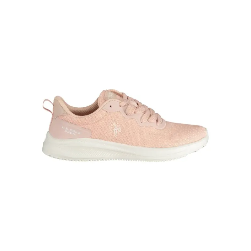 Chic Pink Lace-Up Sneakers with Contrasting Details sold by Louxly