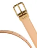 Beige Calfskin Leather Gold Metal Buckle Belt sold by Louxly