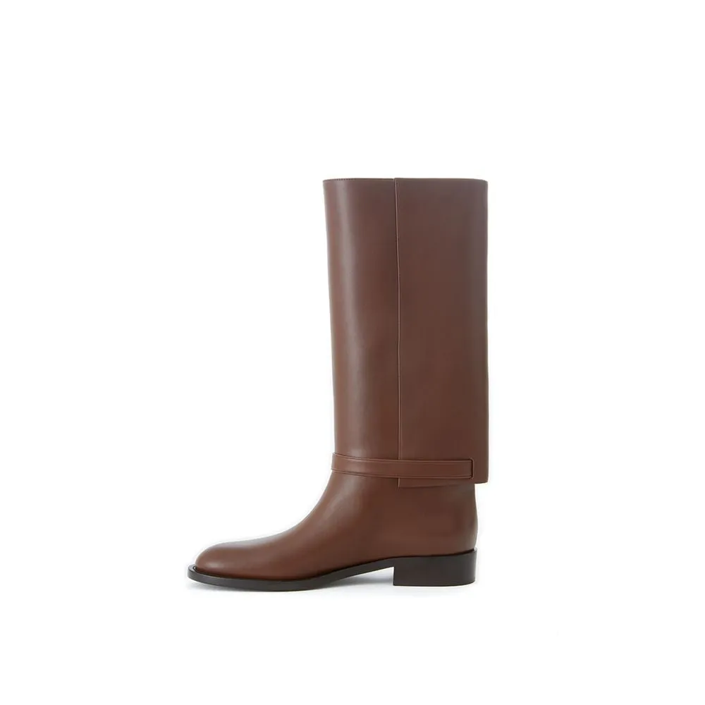 Elegant Leather Boots in Rich Brown sold by Louxly product image thumbnail 2