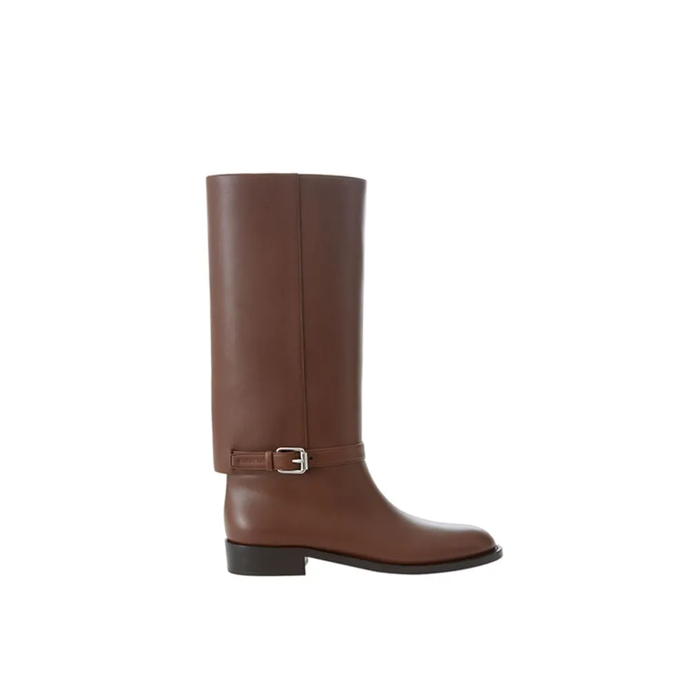 Elegant Leather Boots in Rich Brown sold by Louxly