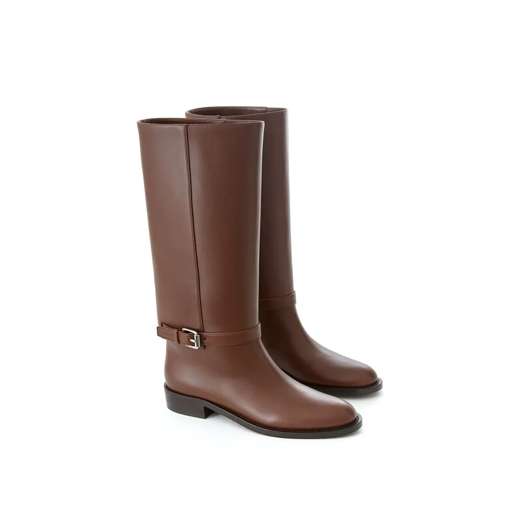 Elegant Leather Boots in Rich Brown sold by Louxly product image thumbnail 3