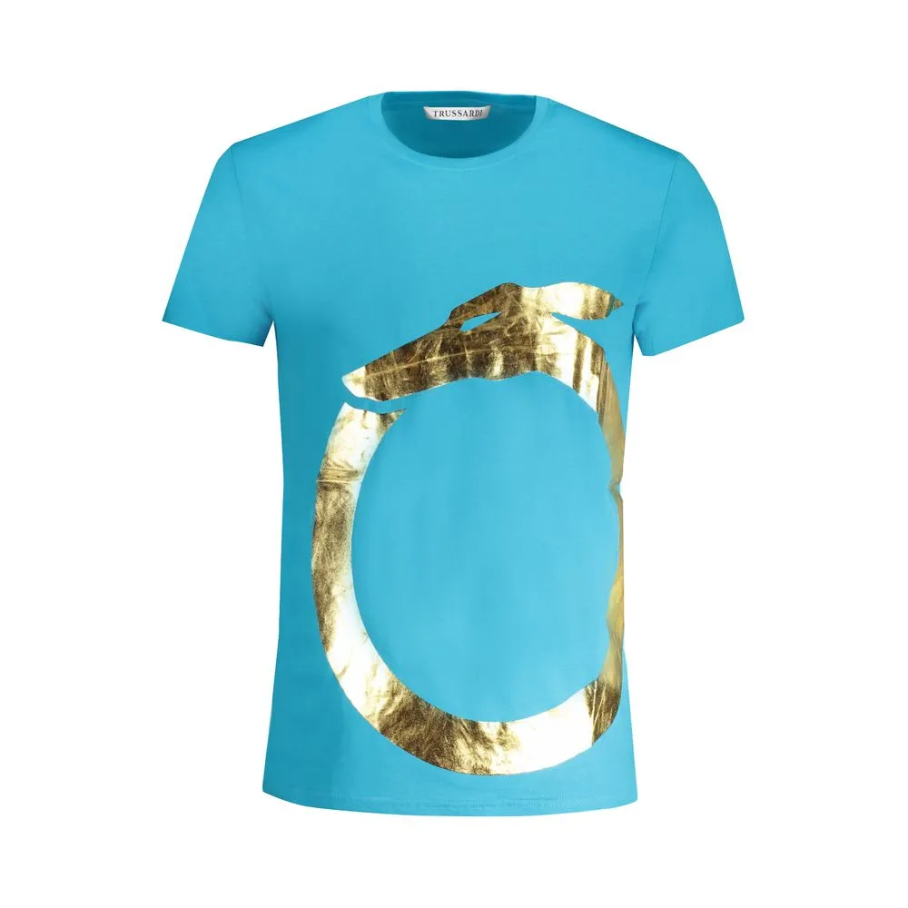 Light Blue Cotton T-Shirt sold by Louxly