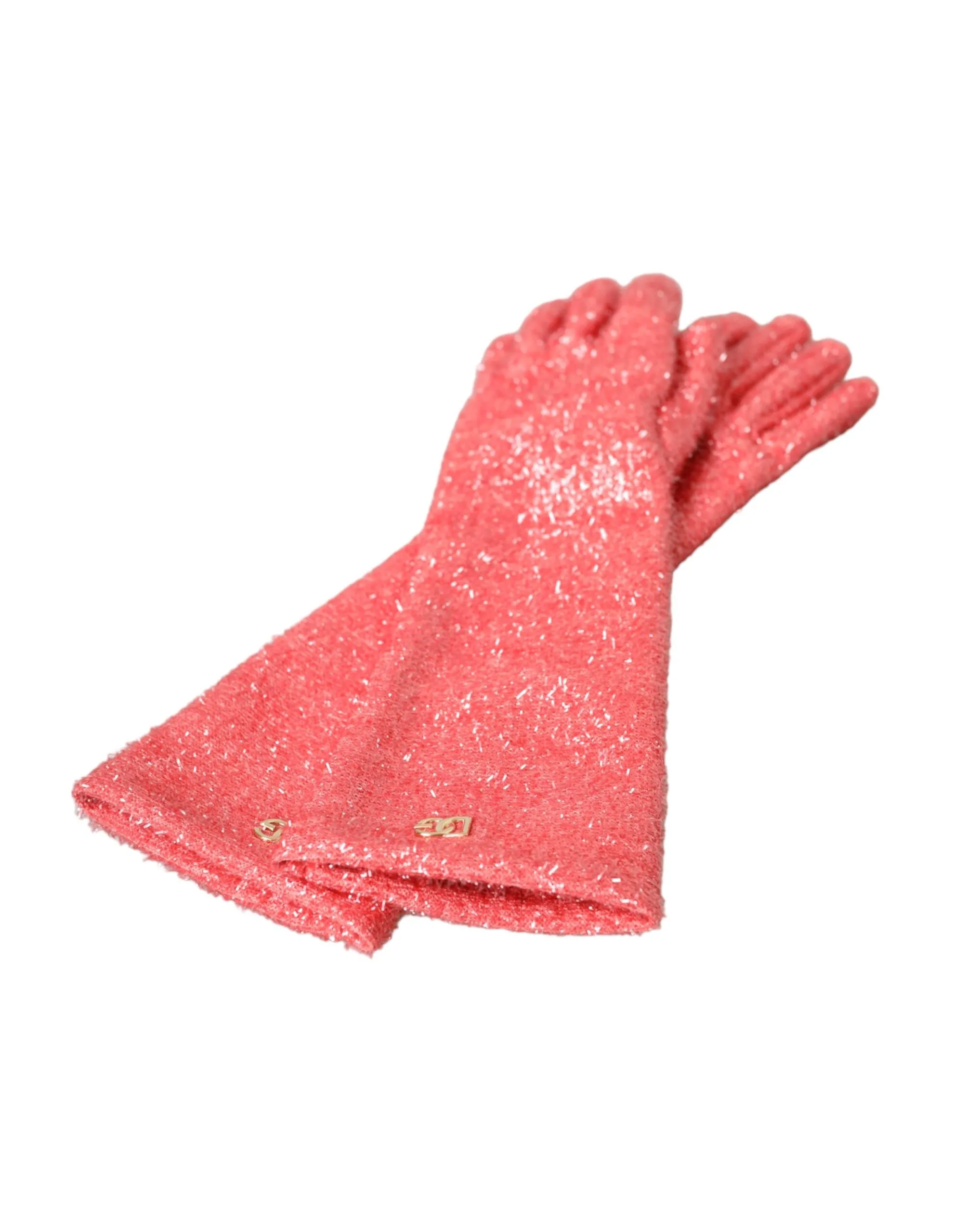 Pink Lurex Fantasia Mid Arm Length Gloves sold by Louxly product image thumbnail 4