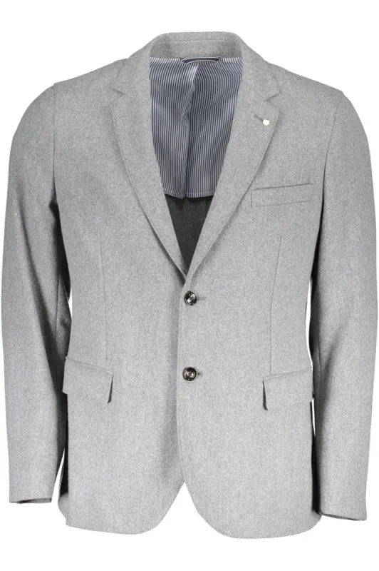 Gray Wool Men Jacket sold by Louxly