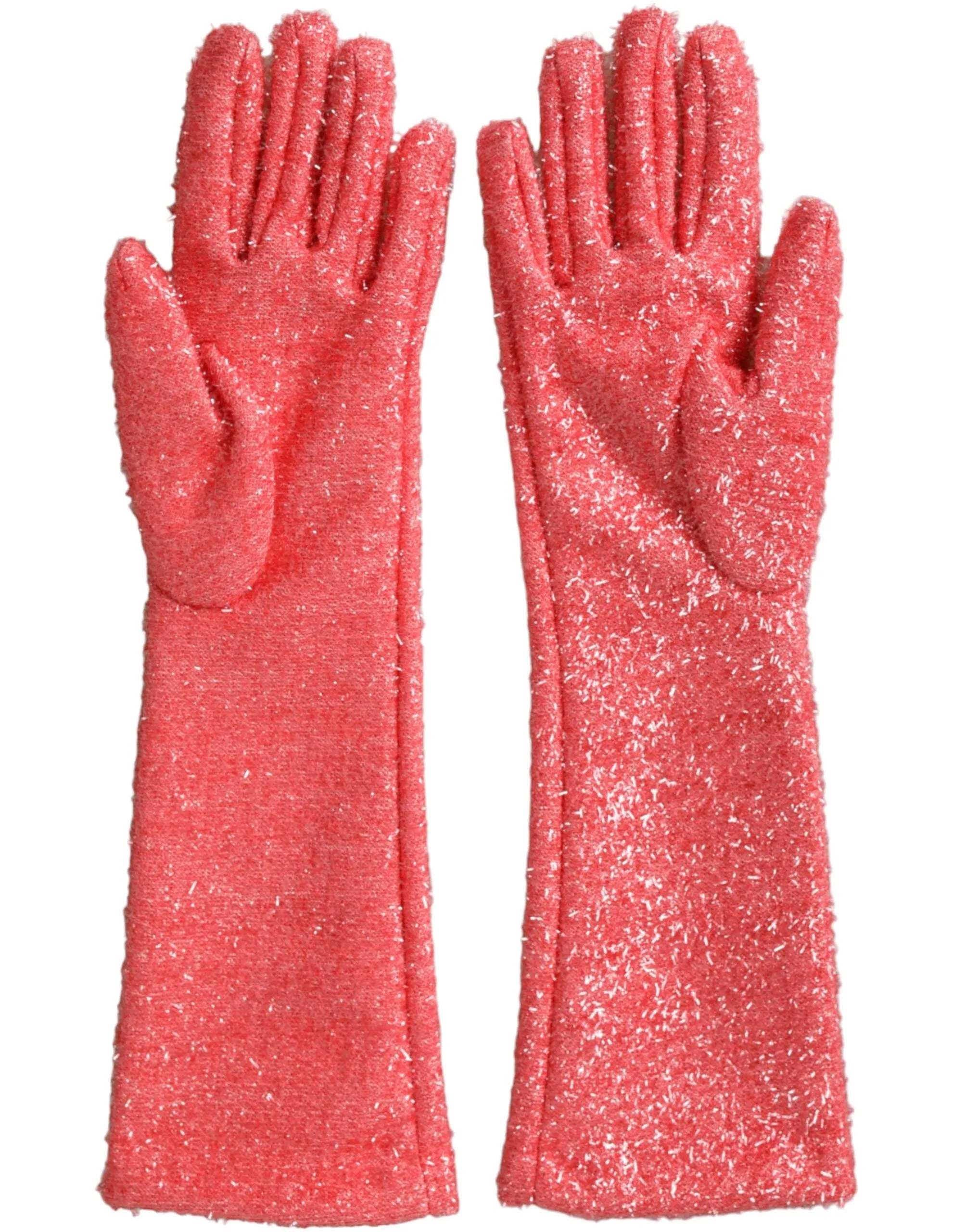 Pink Lurex Fantasia Mid Arm Length Gloves sold by Louxly product image thumbnail 2