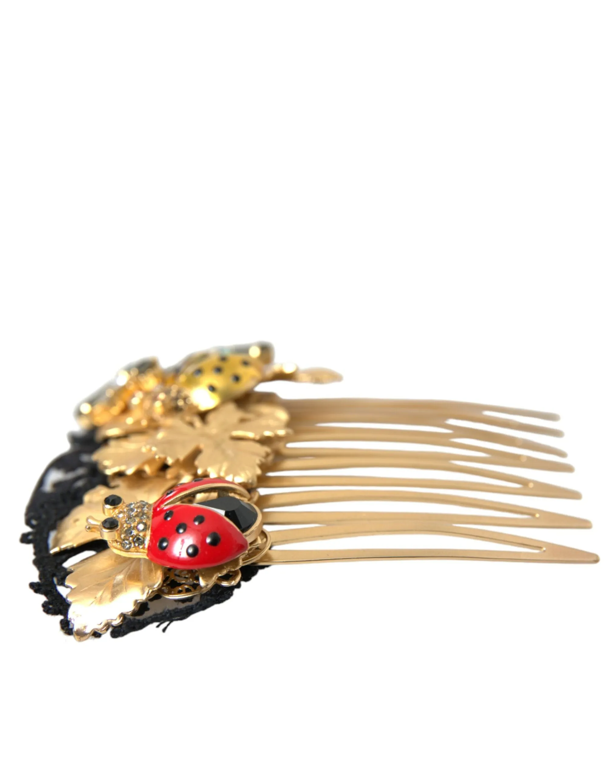 Gold Brass Crystal Lady Bug Women Hair Comb sold by Louxly product image thumbnail 4