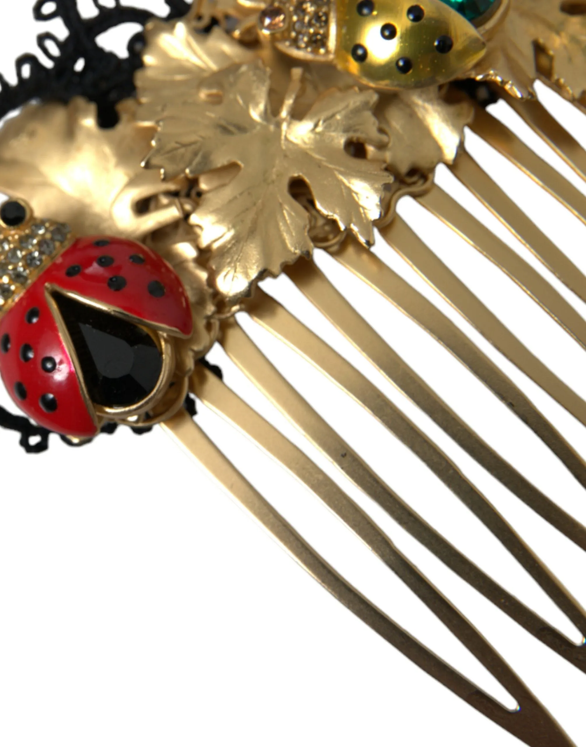 Gold Brass Crystal Lady Bug Women Hair Comb sold by Louxly product image thumbnail 5