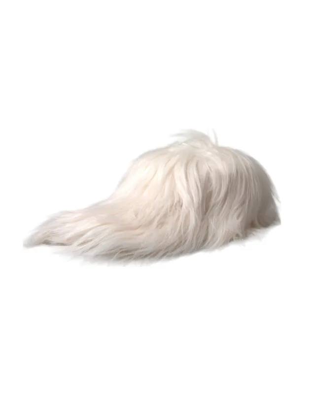 Off White Faux Fur Baseball Hat Men sold by Louxly