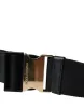 Black Calfskin Leather Double Waist Belt Fanny Pack Bag sold by Louxly