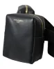 Black Calfskin Leather Double Waist Belt Fanny Pack Bag sold by Louxly
