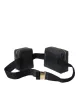 Black Calfskin Leather Double Waist Belt Fanny Pack Bag sold by Louxly