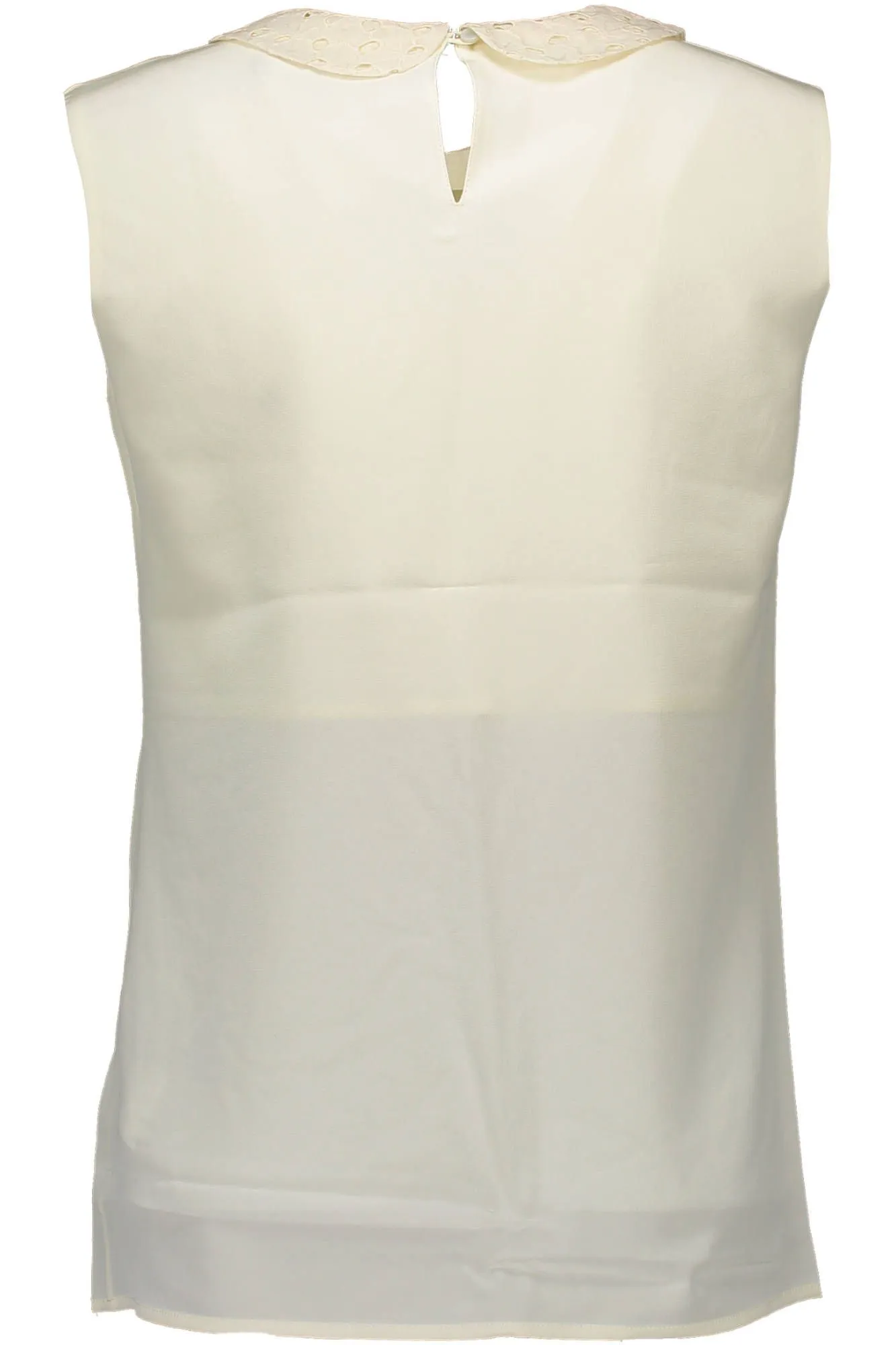 Elegant Silk Tank with Removable Collar in White sold by Louxly product image thumbnail 2