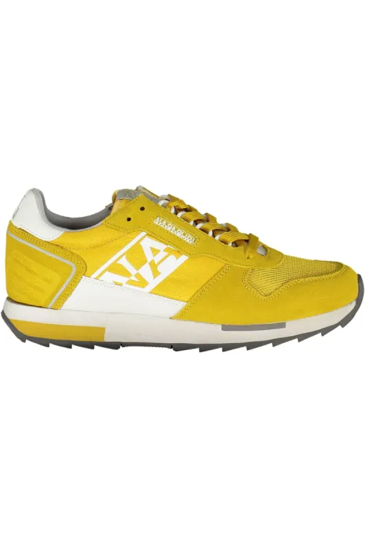 Yellow Polyester Men Sneaker sold by Louxly