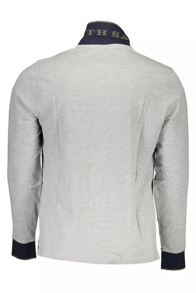 Elegant Long-Sleeved Contrasting Polo Shirt sold by Louxly product image thumbnail 2