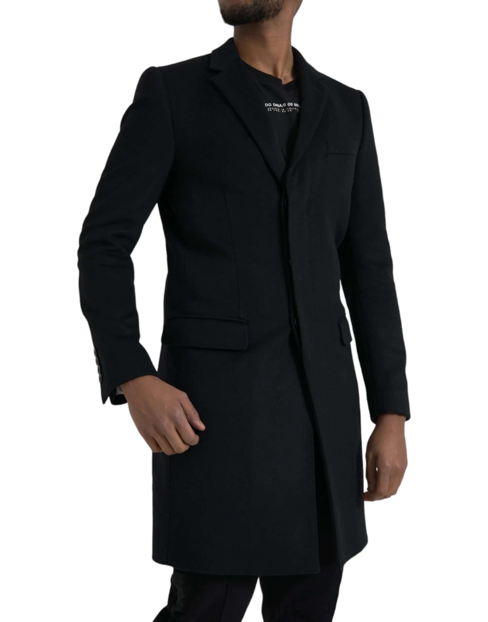 Black Single Breasted Trench Coat Jacket sold by Louxly product image thumbnail 2