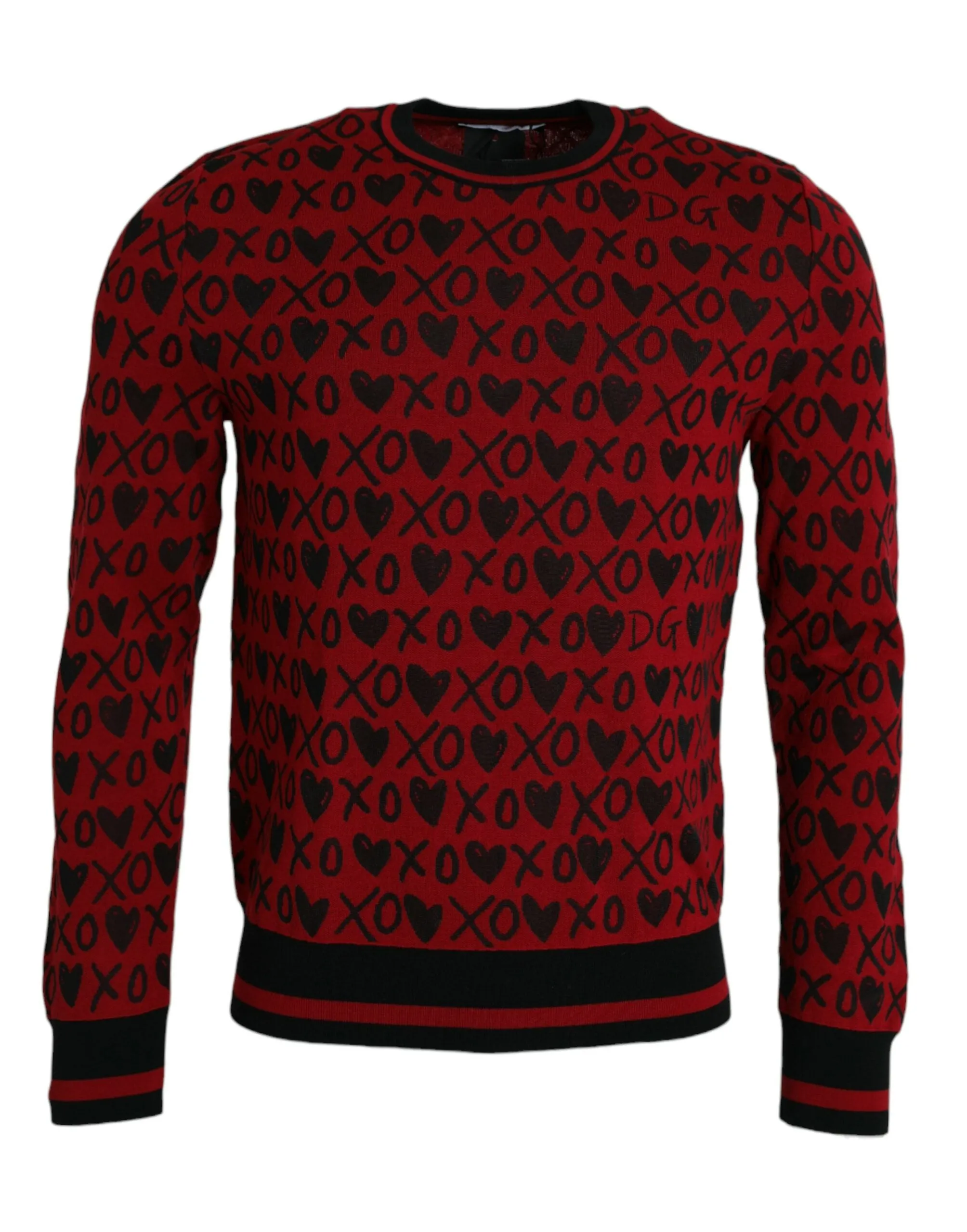 Red Black XOXO Crew Neck Pullover Sweater sold by Louxly