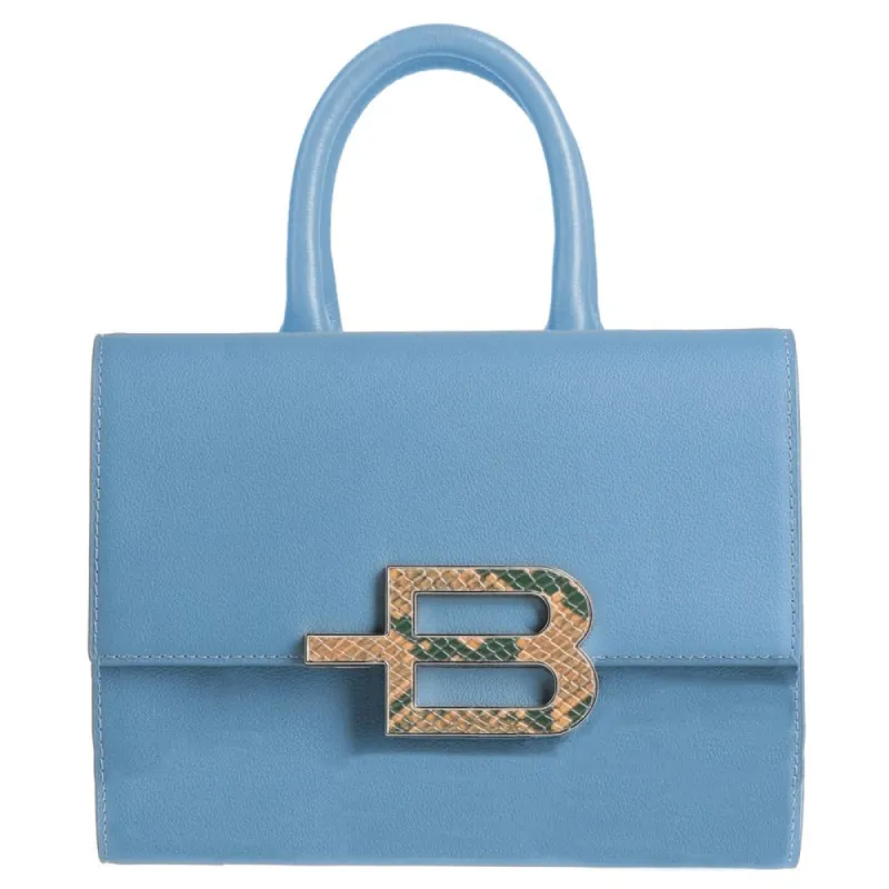 Elegant Light Blue Calfskin Handbag sold by Louxly
