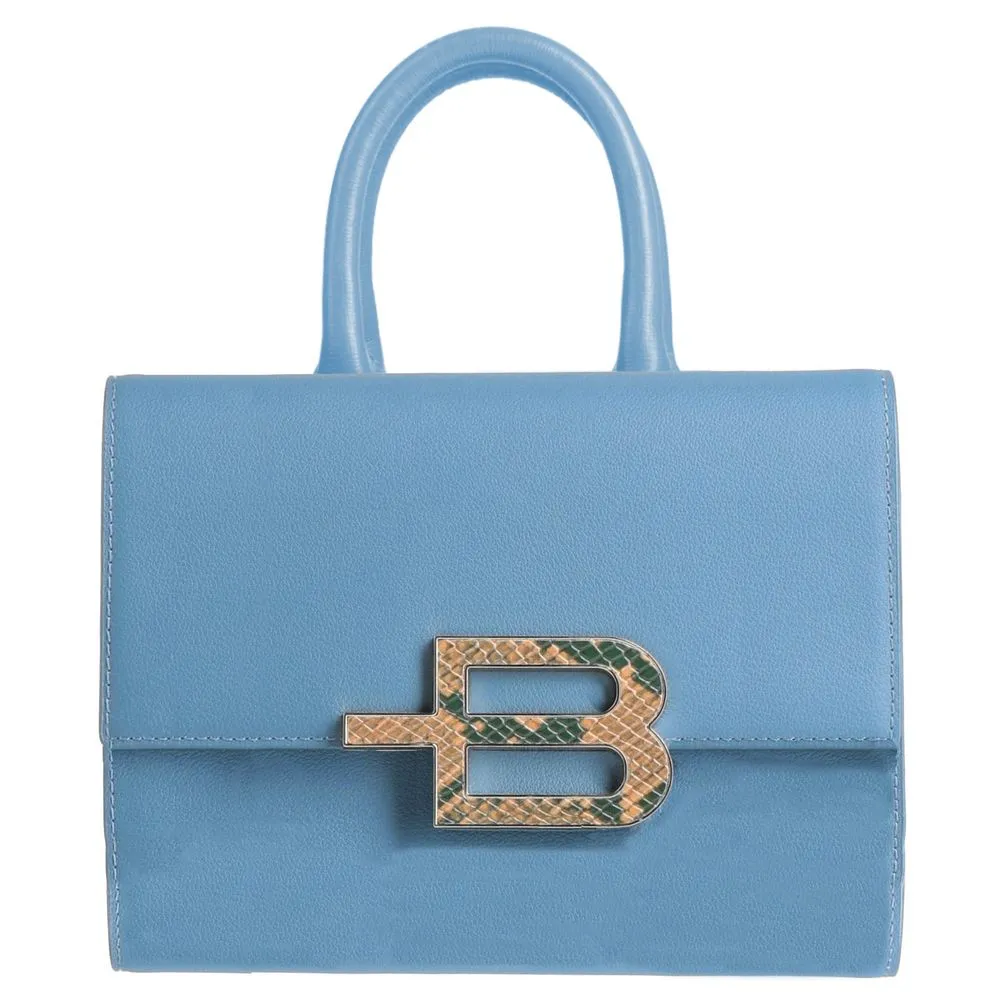 Elegant Light Blue Calfskin Handbag sold by Louxly