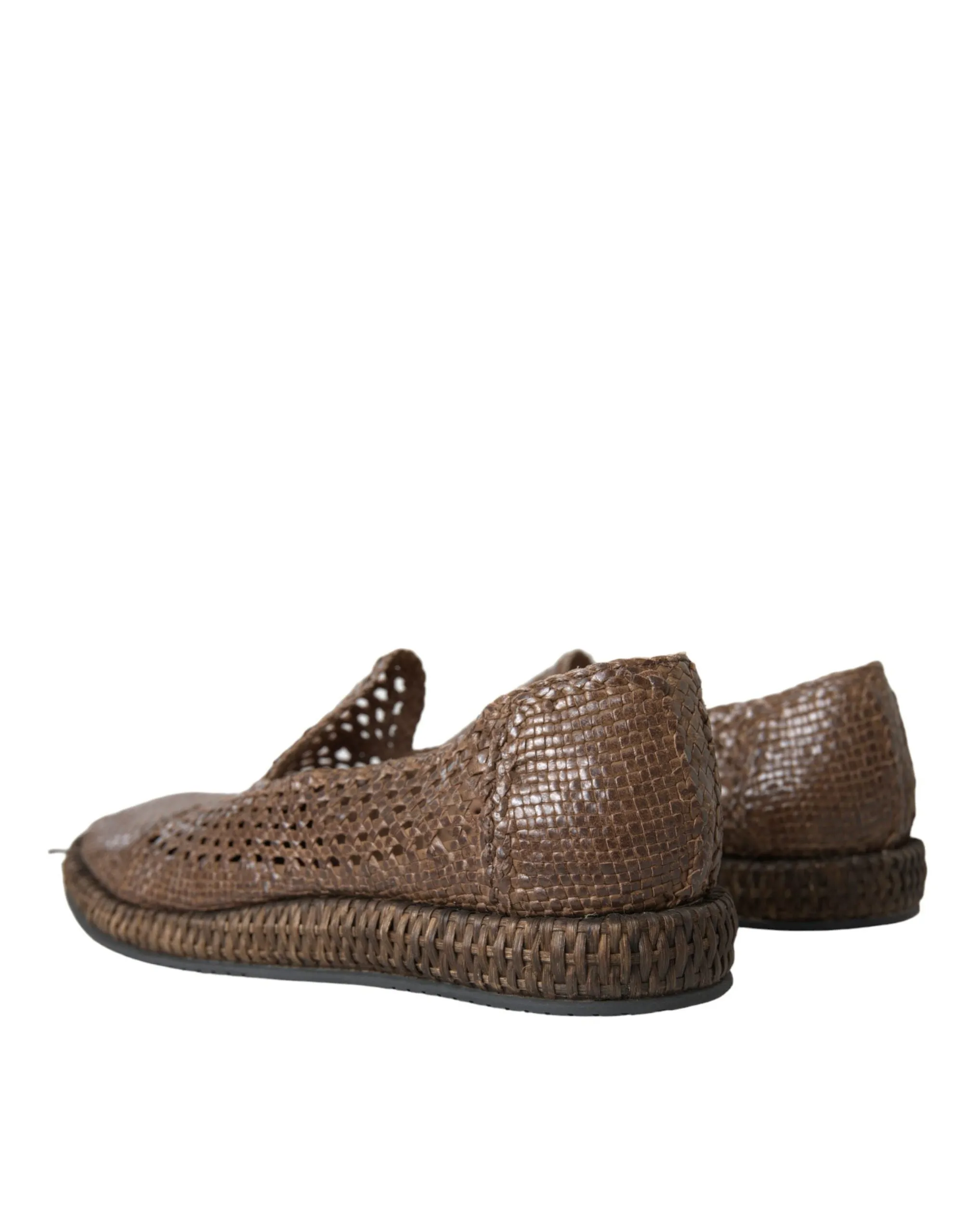 Brown Woven Leather Loafers Casual Shoes sold by Louxly product image thumbnail 4