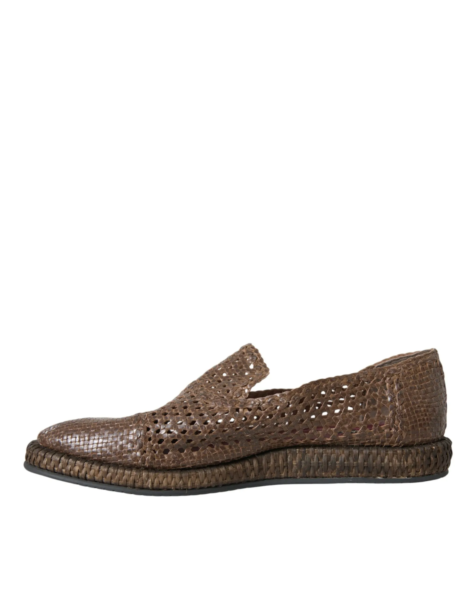Brown Woven Leather Loafers Casual Shoes sold by Louxly product image thumbnail 5