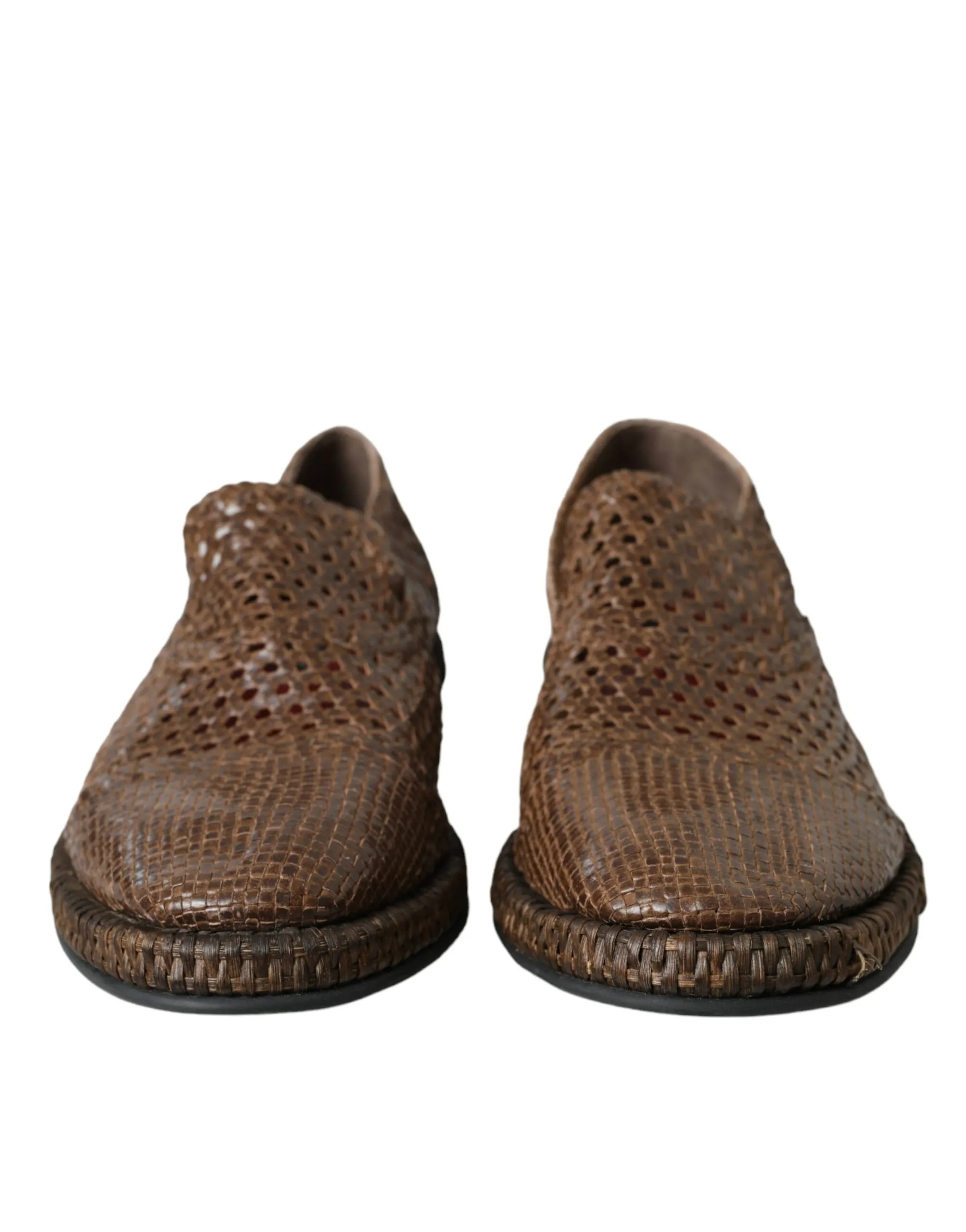 Brown Woven Leather Loafers Casual Shoes sold by Louxly product image thumbnail 2