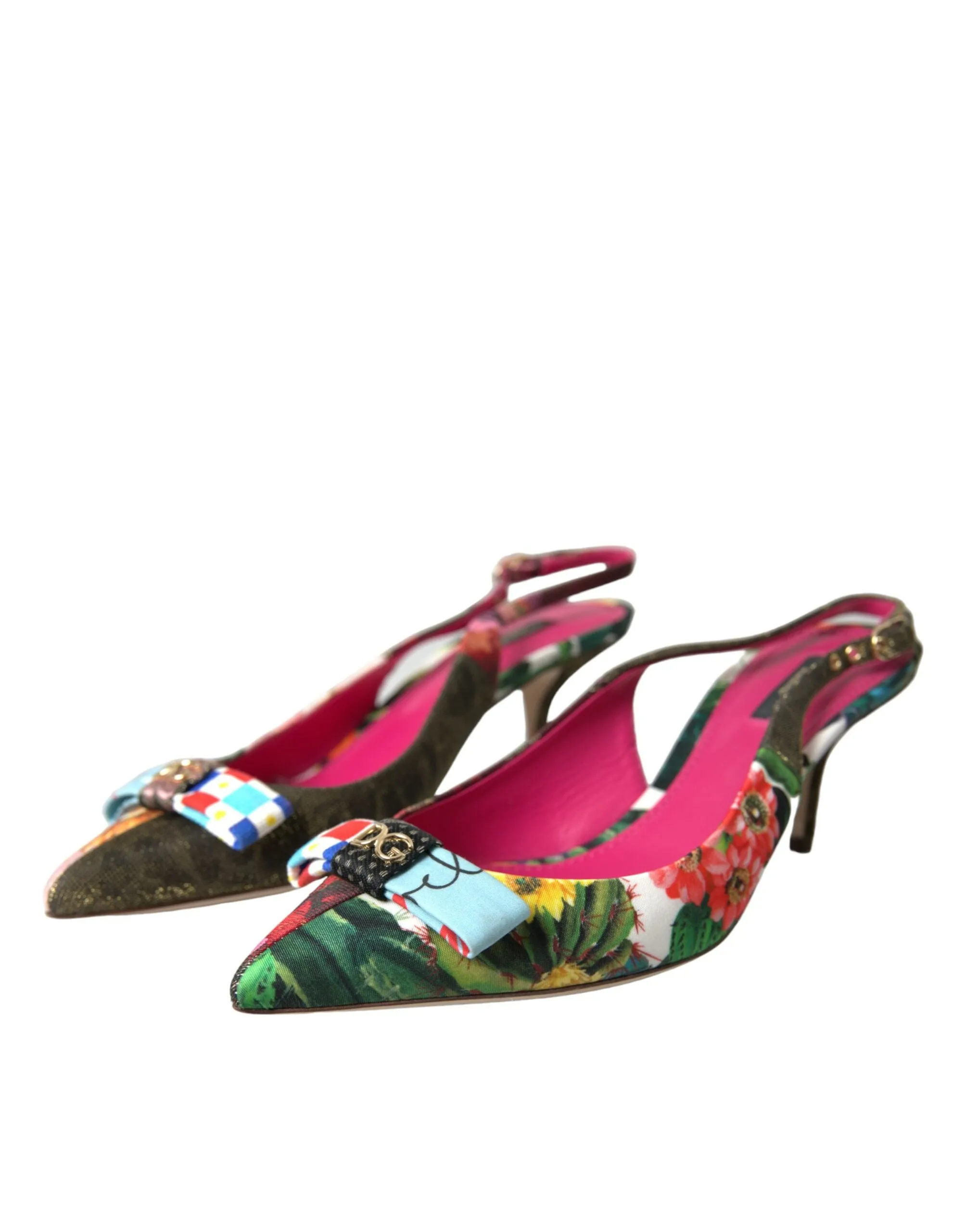 Multicolor Floral Patchwork Slingbacks Shoes sold by Louxly product image thumbnail 3