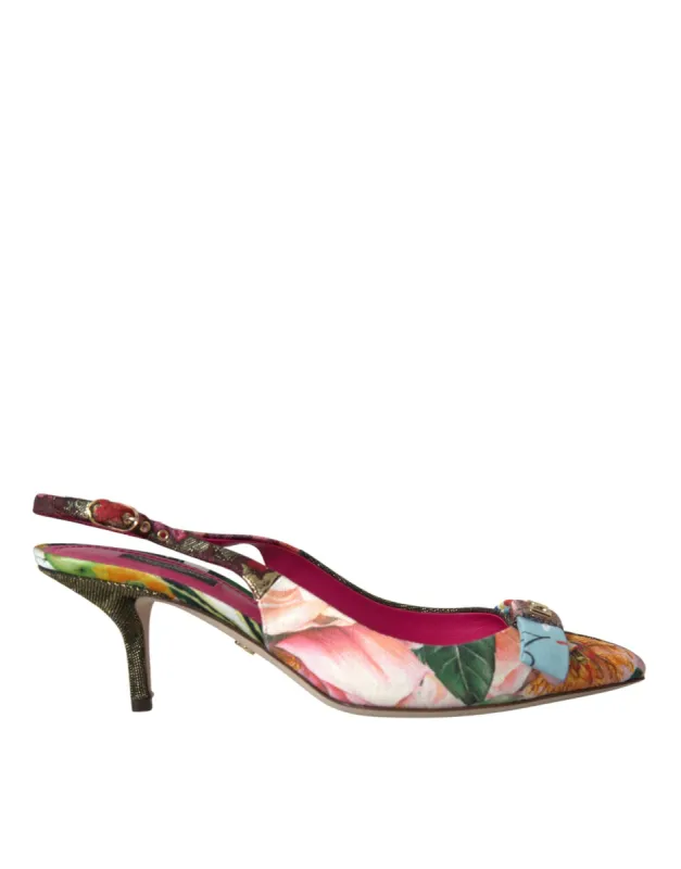 Multicolor Floral Patchwork Slingbacks Shoes sold by Louxly