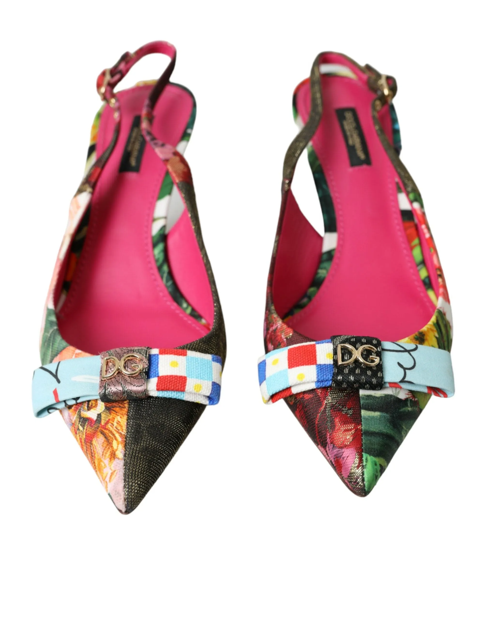 Multicolor Floral Patchwork Slingbacks Shoes sold by Louxly product image thumbnail 2