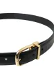 Black Calf Leather Gold Metal Buckle Belt sold by Louxly