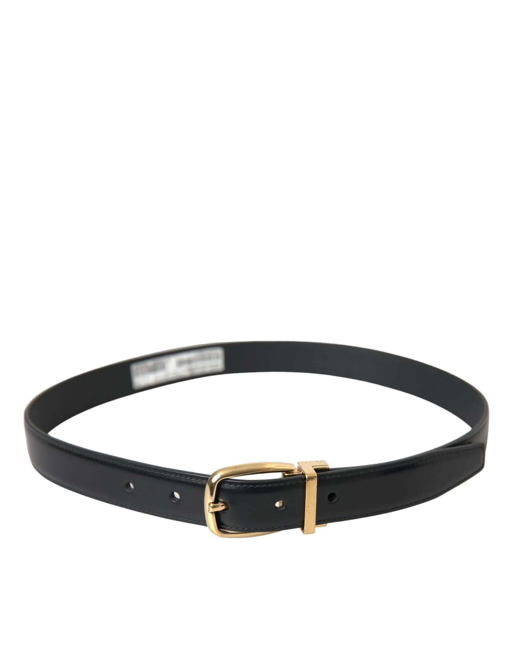 Black Calf Leather Gold Metal Buckle Belt sold by Louxly product image thumbnail 2