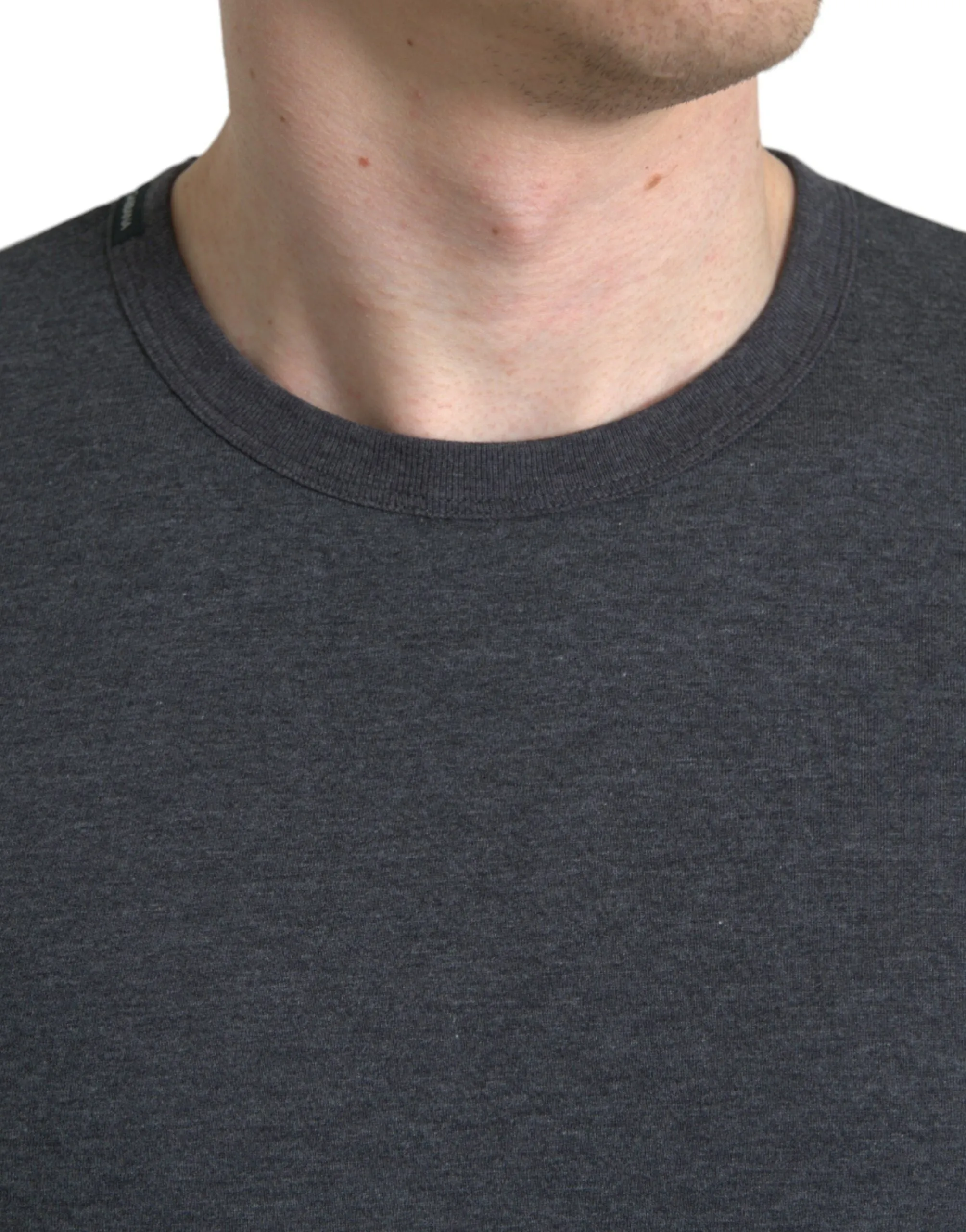 Elegant Dark Gray Crew Neck Tee sold by Louxly product image thumbnail 4