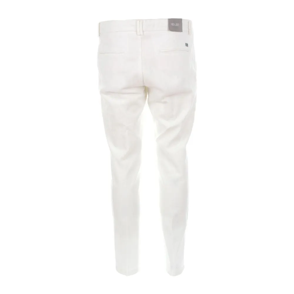 Honeycomb Cotton Chino Trousers - Pristine White sold by Louxly product image thumbnail 2