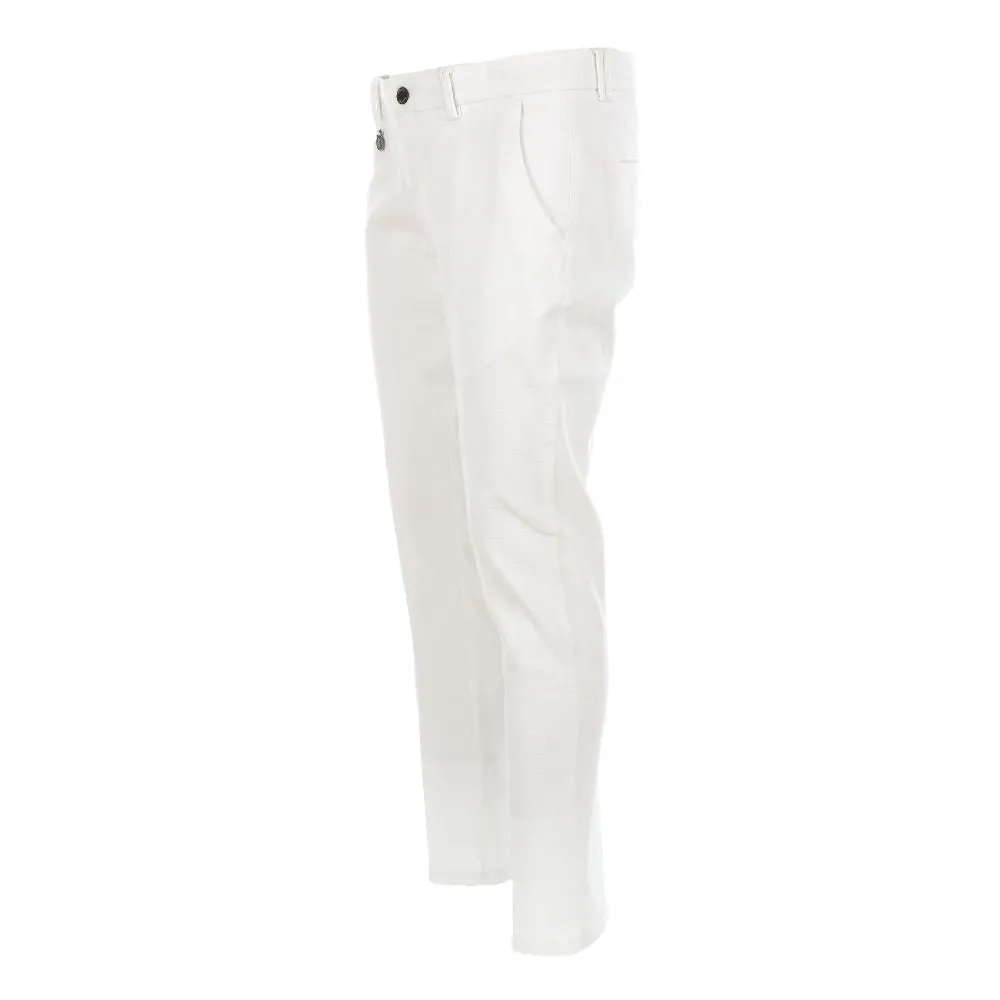 Honeycomb Cotton Chino Trousers - Pristine White sold by Louxly product image thumbnail 4