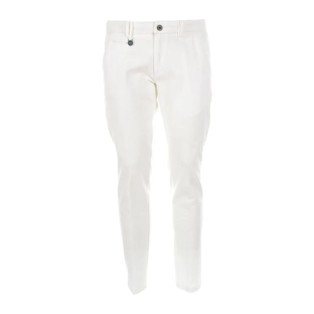 Honeycomb Cotton Chino Trousers - Pristine White sold by Louxly