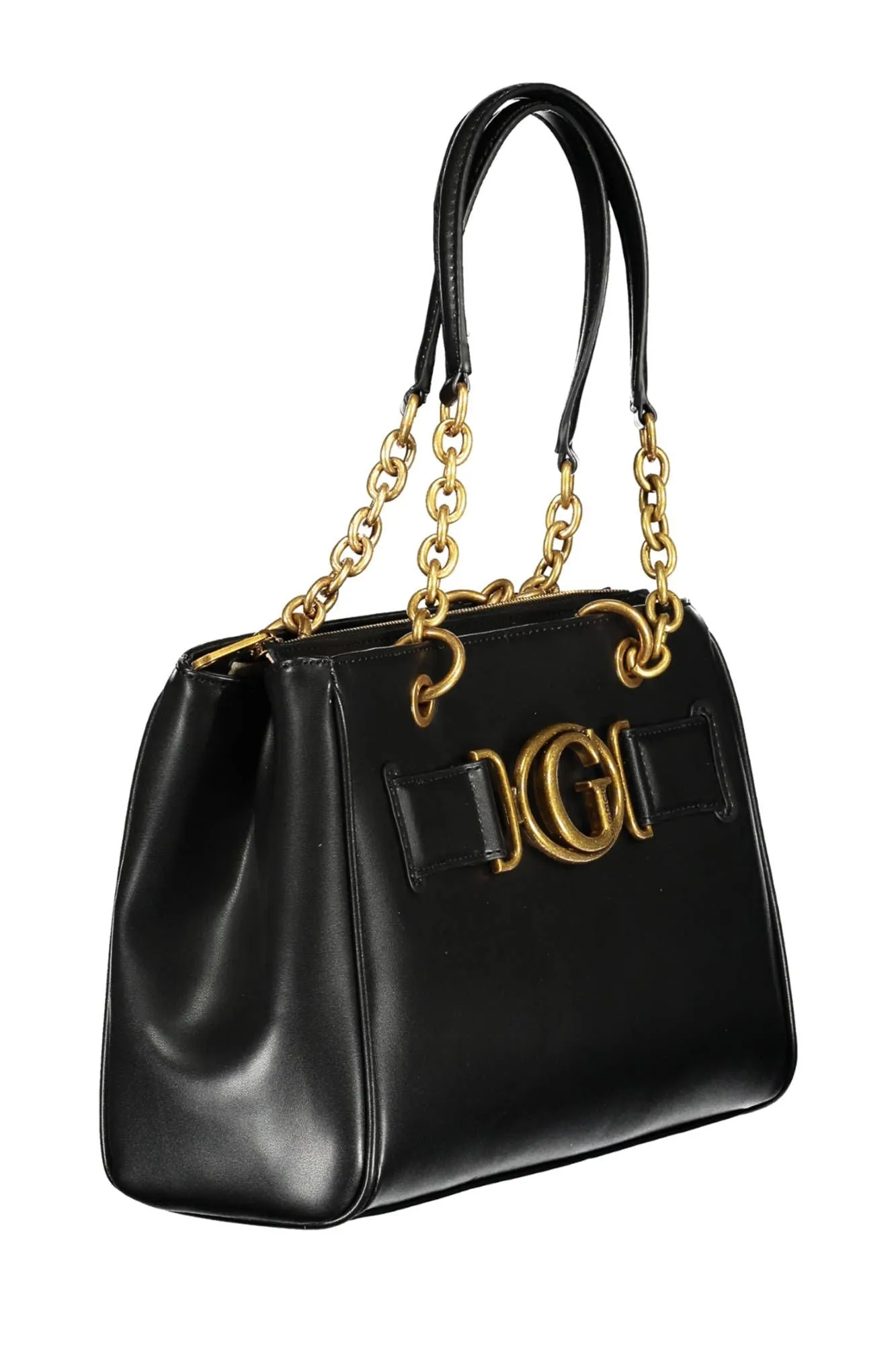 Chic Black Contrasting Detail Dual-Handle Bag sold by Louxly product image thumbnail 3